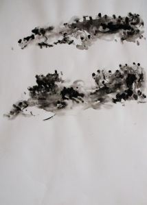 humanscape ink on paper 70 x 100 cm